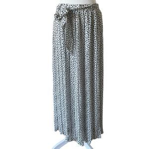 NWT Joie Black and White Polka Dot Pleated Maxi Skirt, Size Medium